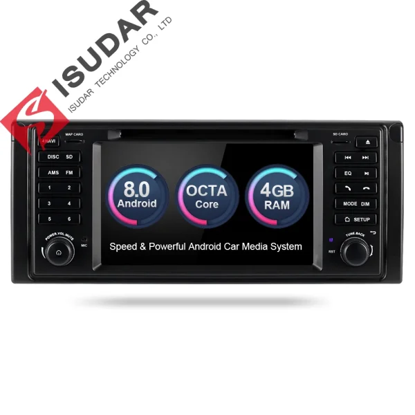 Android 8.0 7 Inch Car DVD Player Stereo System For BMW/E39/X5/E53 Octa Cores 4GB RAM 3G/4G Wifi Radio FM/AM GPS Navigation USB