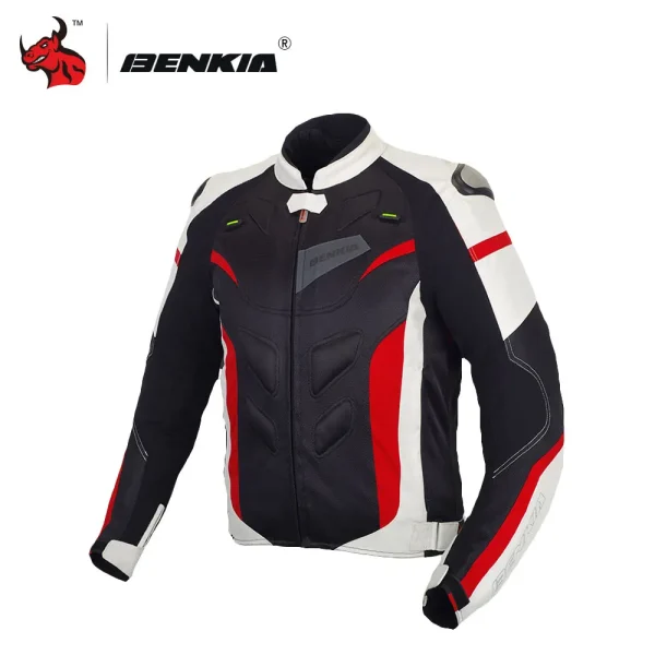 BENKIA Men Motorcycle Jacket Racing Jacket Spring Summer Autumn Removable Liner Veste Coat Reflective Racing Riding Moto Jacket