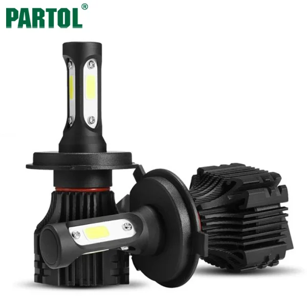 Partol S5 H4 Hi-Lo Beam H7 H11 Car LED Headlight Bulbs 72W 8000LM 9005 9006 H1 H3 LED Automobile Headlamp Front Lights 6500K 12V