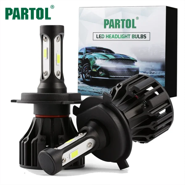 Partol T5 H4 H7 H11 H1 9005 9006 H3 Car LED Headlight 72W 8000LM All in one Automobile LED Headlamp Bulb Fog Light 6500K 12V 24V