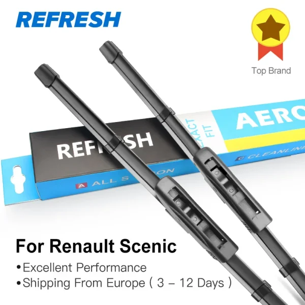 REFRESH Wiper Blades for Renault Scenic Fit Slider / Bayonet Arms Model Year from 2003 to 2018