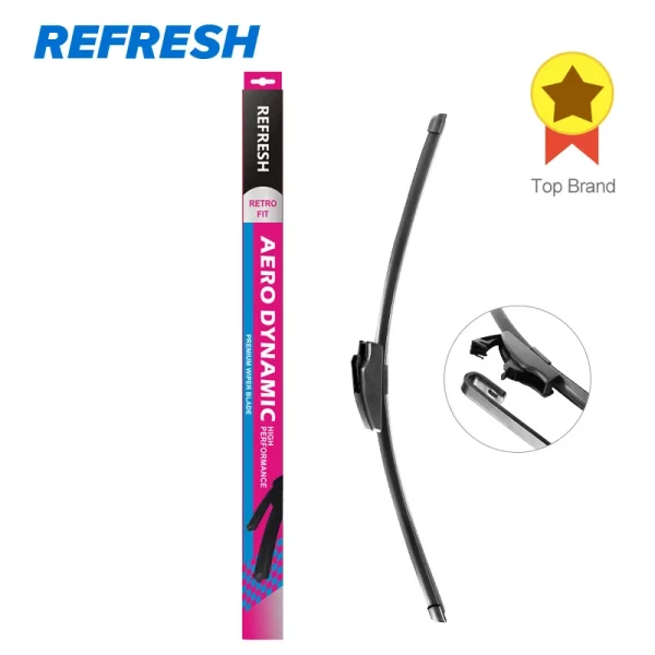 Refresh Aerodynamic Windscreen Wiper Blade Fit Standard Hook Arms Cleaning Automotive Glasses High Performance - ( Pack of 1 )