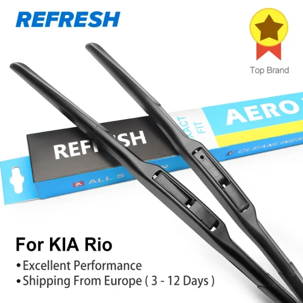 Refresh Wiper Blades for KIA Rio UB Fit Hook Arms 2011 2012 2013 2014 2015 2016 2017