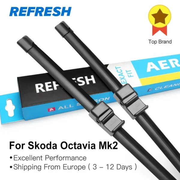 Refresh Wiper Blades for Skoda Octavia 24"&19" Fit Side Pin Arms 2004 2005 2006 2007 2008 2009 2010 2011 2012
