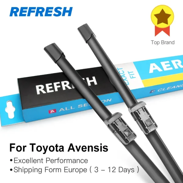 Refresh Wiper Blades for Toyota Avensis Mk3 26"&16" Fit Push Button Arms 2009 2010 2011 2012 2013 2014 2015